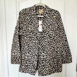 Classic Brown and Black Leopard Print Blazer